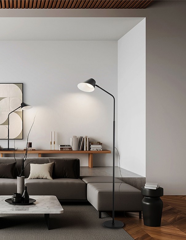 Esino, Lámpara de Pie 1 Luz Negro...