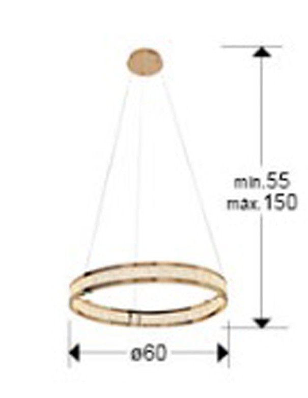 Lorian Lámpara 1 Aro Dorado Brillo...