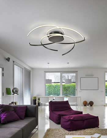 Plafón led negro muy grande