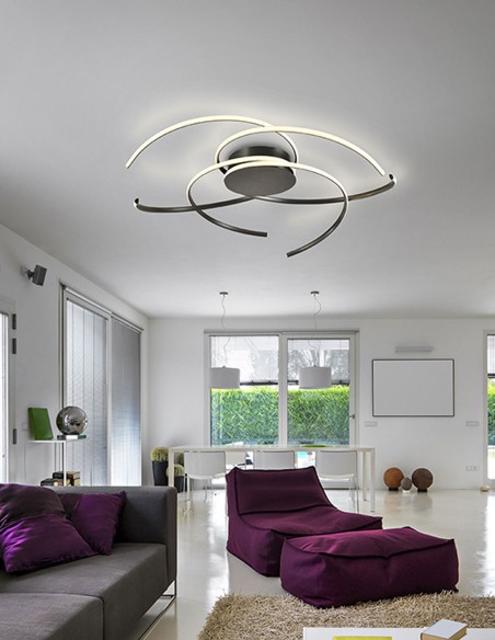 Plafón led negro muy grande