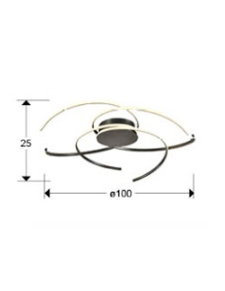 Cadence Plafón Negro Schuller 100 CM