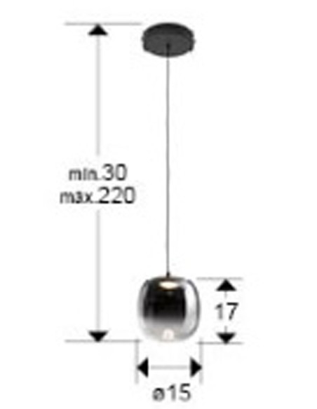 Onice Lámpara Cristal Smoke Schuller