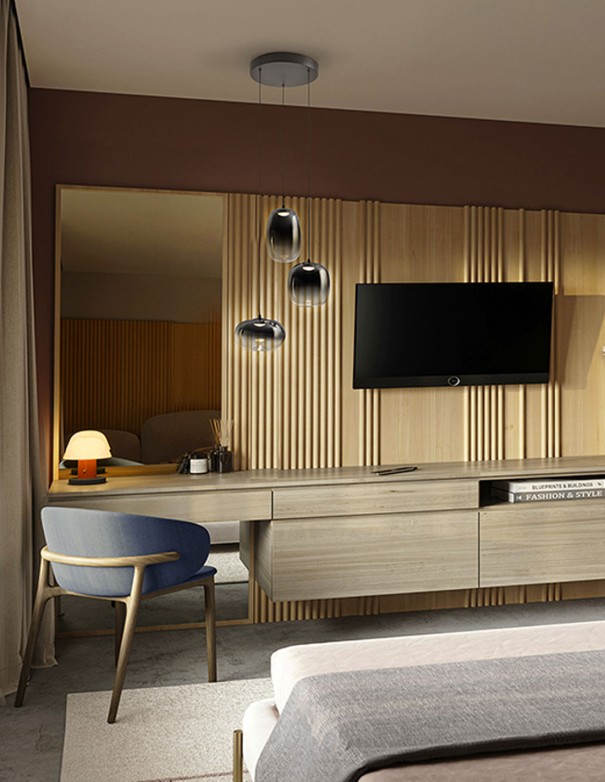 Onice Lámpara 3 Luces Smoke Schuller