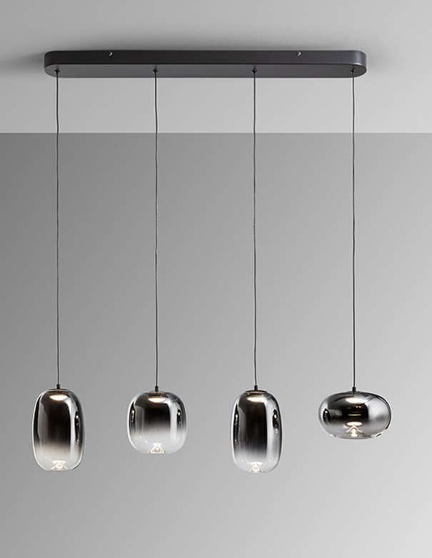 Onice Lámpara Lineal 4 Luces Smoke...