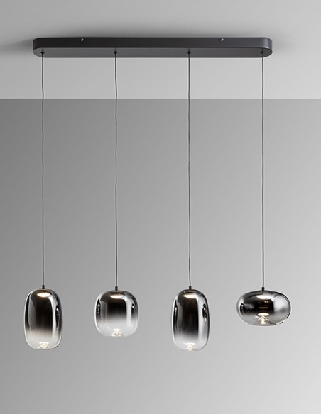 Onice Lámpara Lineal 4 Luces Smoke Schuller