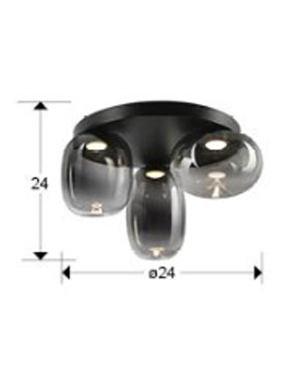 Comprar Plafón Onice Negro Smoke