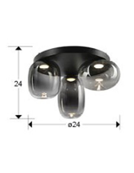 Comprar Plafón Onice Negro Smoke