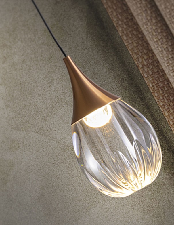 Corina Lámpara 1 Luz Negro Cobre