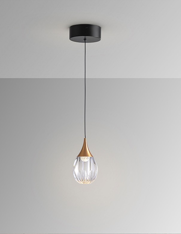 Corina Lámpara 1 Luz Negro Cobre