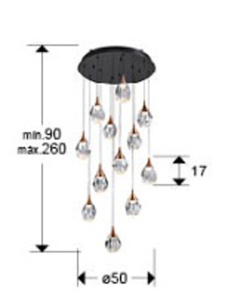 Corina Lámpara Gran Formato 12 Luces Shuller