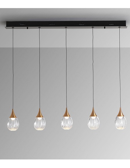 Lámpara Corina lineal 5 luces