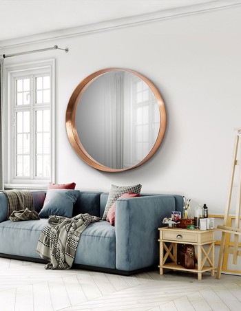 Mia espejo redondo marco oro rosa