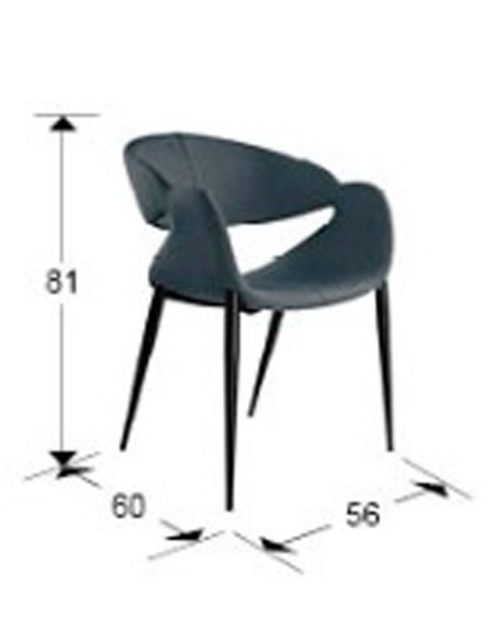 Giro Sillón Textil Azul Oscuro Negro de Schuller