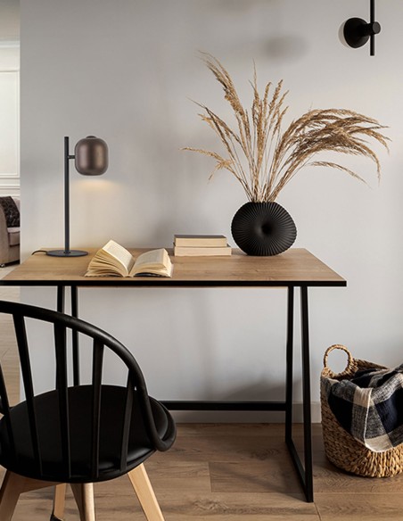 Lámpara de Mesa Nimes Negro Marron