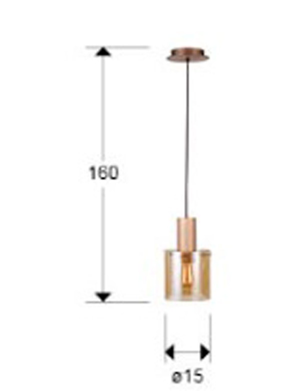 Venize Lámpara Colgante Cobre Ambar...