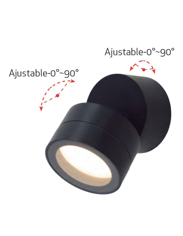 Plafón/Aplique de Exterior Moderno Negro