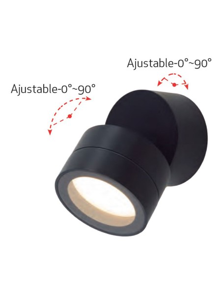 Plafón/Aplique de Exterior Moderno Negro