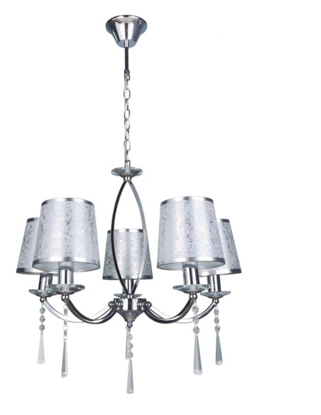 Lámpara cromada con pantalla