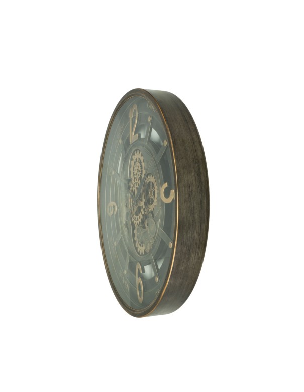 Reloj de Pared Oro Cuero con...