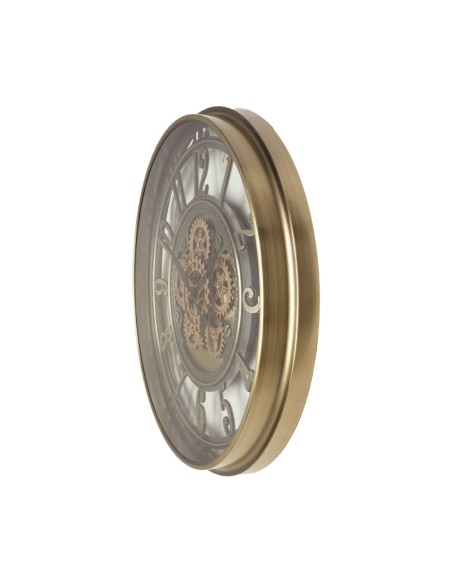 Reloj de Pared Bronce con Engranajes Móviles
