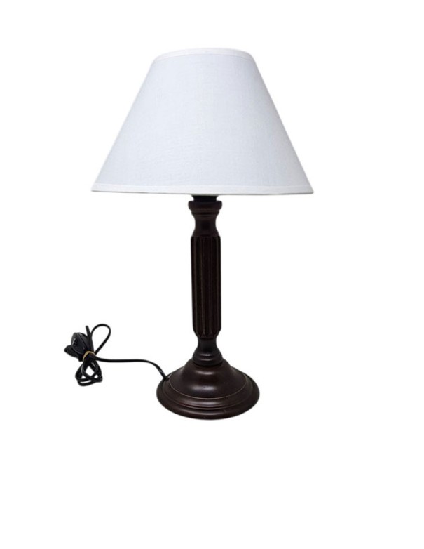 Lámpara Sobremesa Columna Tallada