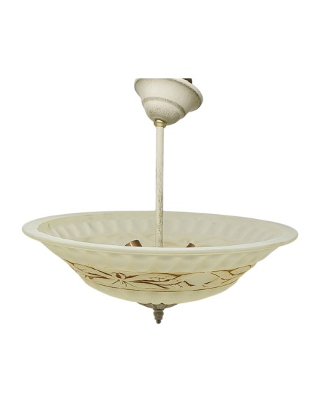 Lámpara Colgante 3 Luces Crema Oro