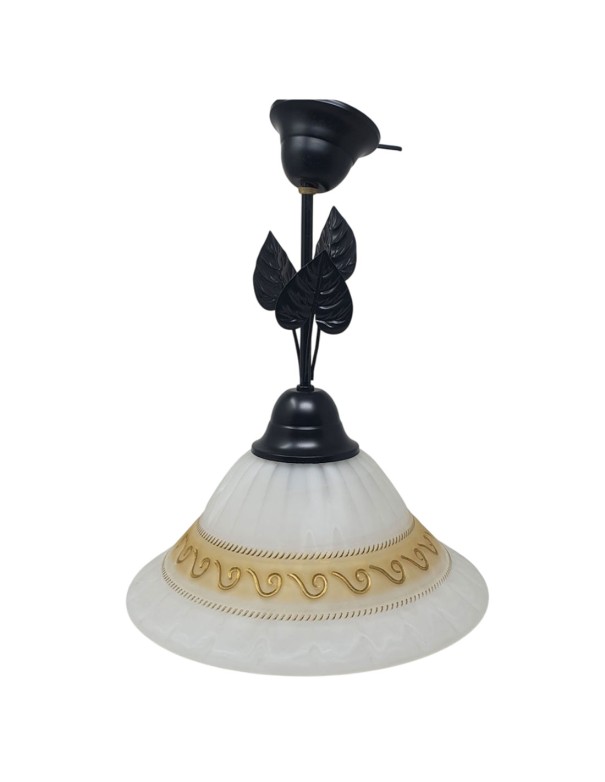 Luminaria de Techo Negra Hoja de Parra