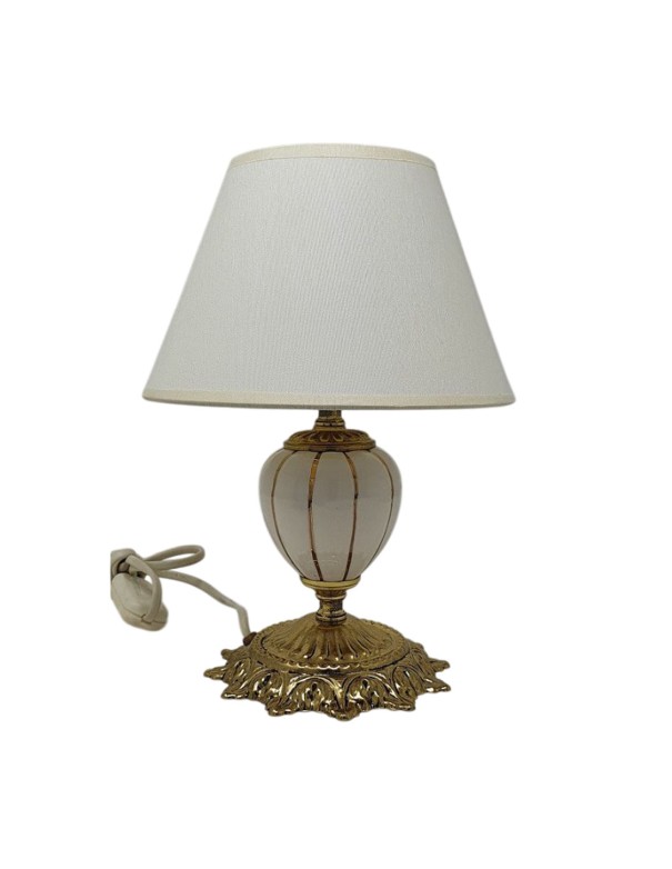 Lámpara de Mesa Clásica Oro Cerámica