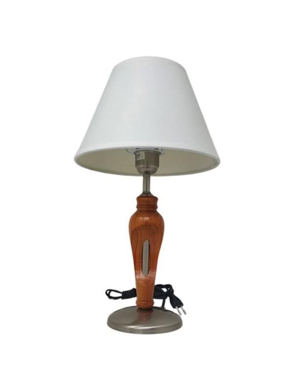 Lámpara de Mesa Níquel Miel con Pantalla