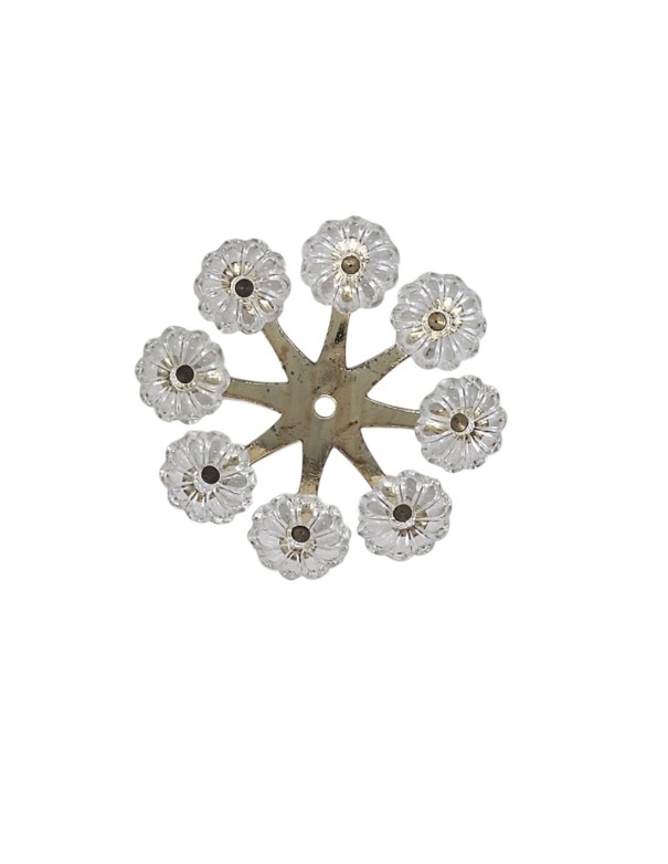 Composición Flor Oro con 8 Cristales