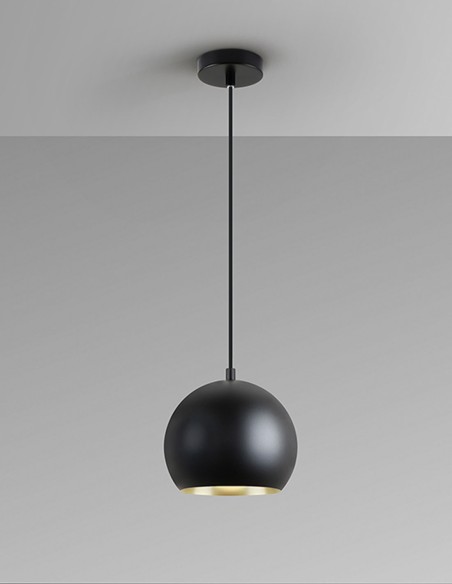 Olena Lámpara 1 Luz Negro Interior Dorado Schuller