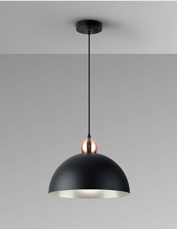 Polo Lámpara 1 Luz Negro Cobre Schuller