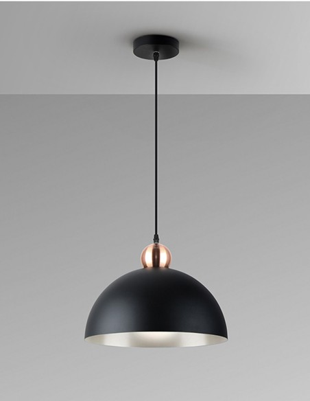 Polo Lámpara 1 Luz Negro Cobre Schuller