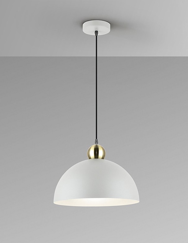 Polo Lámpara 1 Luz Gris Latón Schuller