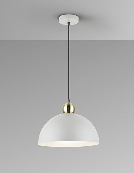 Polo Lámpara 1 Luz Gris Latón Schuller