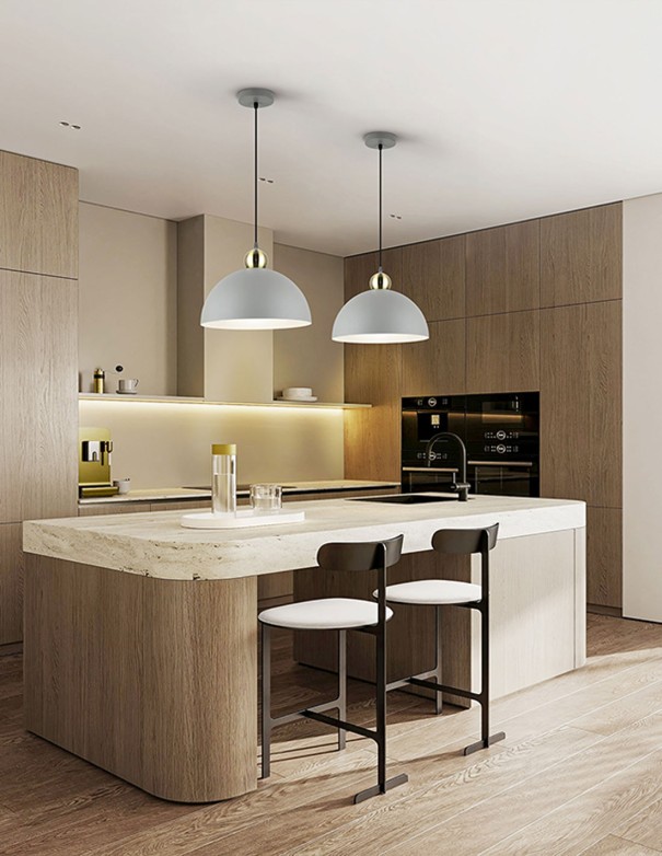 Lámpara Polo para Islas de cocina en gris latón