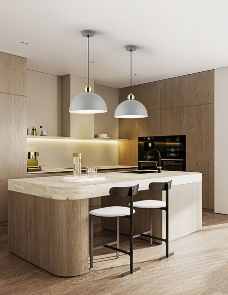 Lámpara Polo para Islas de cocina en gris latón