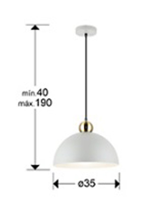 Polo Lámpara 1 Luz Gris Latón Schuller