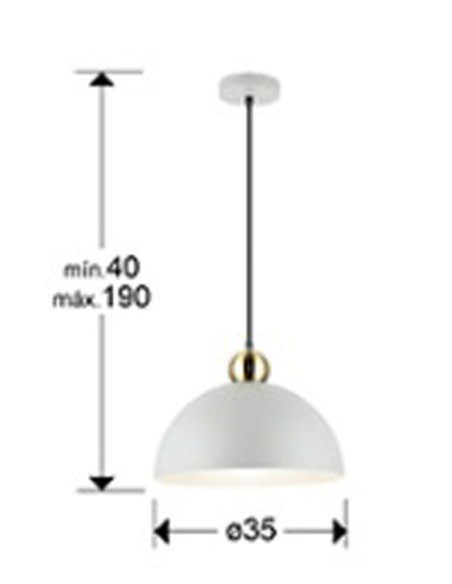 Polo Lámpara 1 Luz Gris Latón Schuller