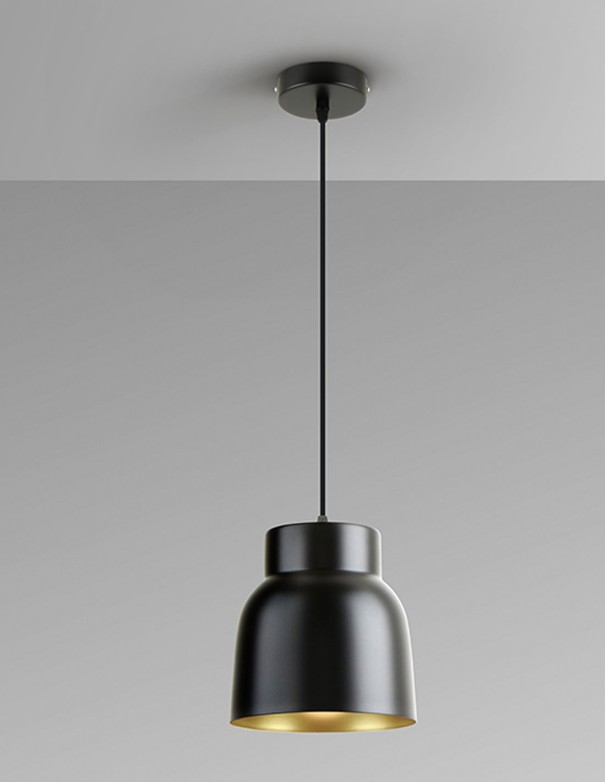 Vulcano Lámpara 1 Luz Negro/Oro de...