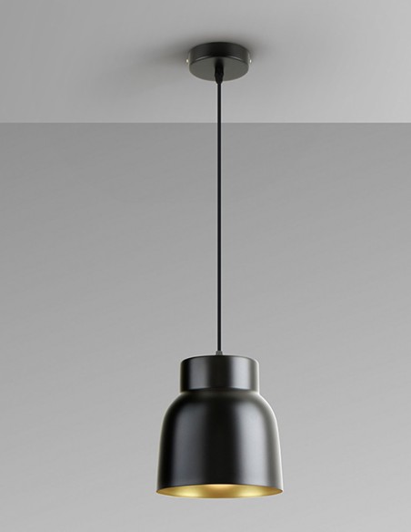 Vulcano Lámpara 1 Luz Negro/Oro de Schuller