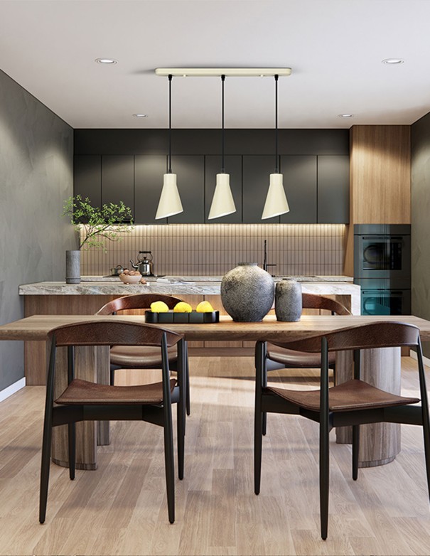 Bera Lámpara Lineal 3 Luces Crema...