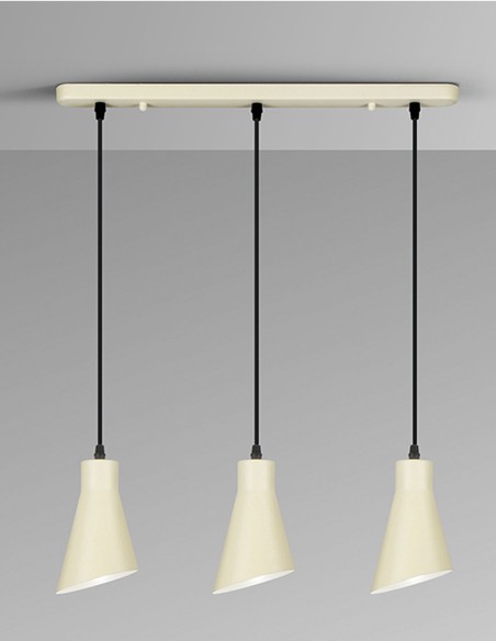 Bera Lámpara Lineal 3 Luces Crema Schuller