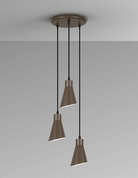 Bera Lámpara Plafón 3 Luces Marrón Schuller