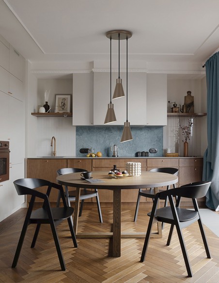 Lámpara plafón 3 alturas Bera marrón