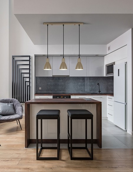 Afra Lámpara Lineal 3 Luces Marrón Schuller