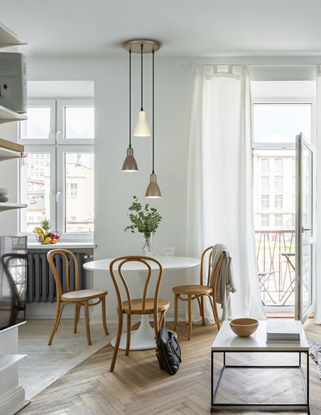 Afra Lámpara Plafón 3 Luces Marrón Crema Schuller