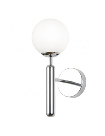 Aplique metal cromado y bola de cristal