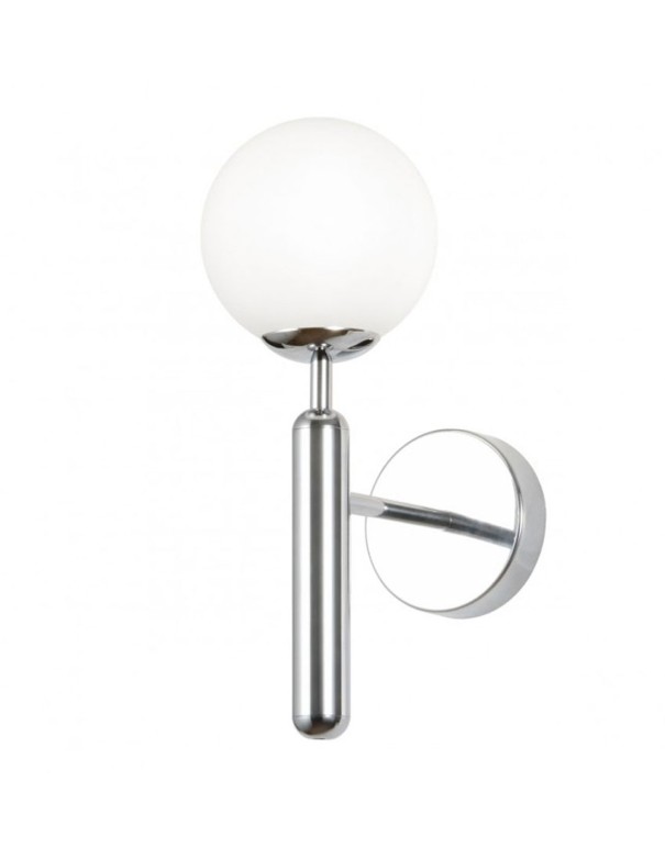 Aplique metal cromado y bola de cristal