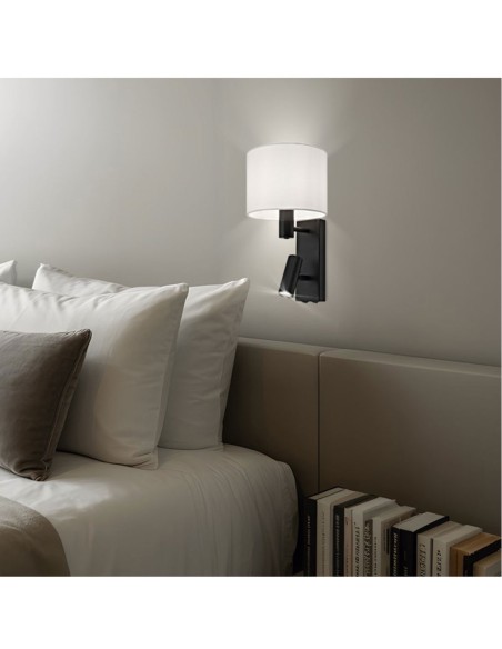 Aplique Cabecero con Pantalla y Lector Negro